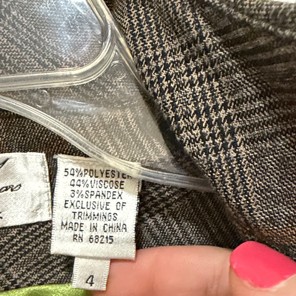 Byron Lars Brown Plaid Blazer with Green Lining size 4 - Picture 7 of 9